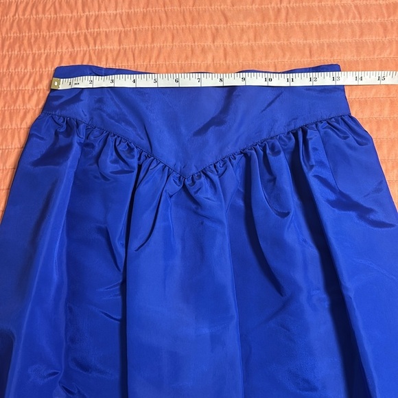 Vintage 80s Gunne Sax Blue Midi A-Line Pleated Taffeta Skirt size 7 or small - Picture 10 of 14